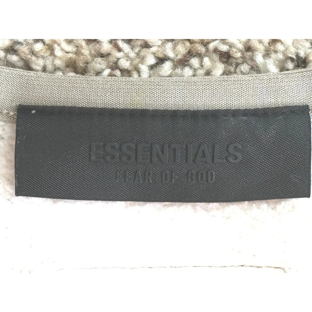 Fear of God Essentials Grey Crewneck Sweatshirt Oversized Logo Fleece Large - Picture 4 of 11